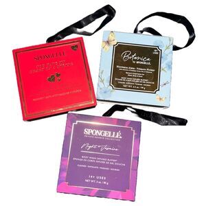 Spongellé Boxed Flower Body Wash Scented Bath Sponge Body Buffer Trio Bundle